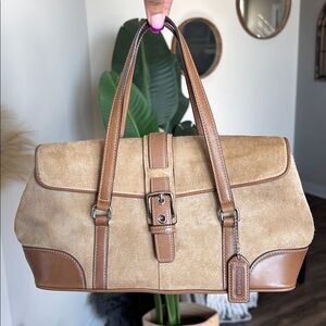 👜🫶🏽VTG COACH Hamptons Mini Suede Carryall 🫶🏽👜